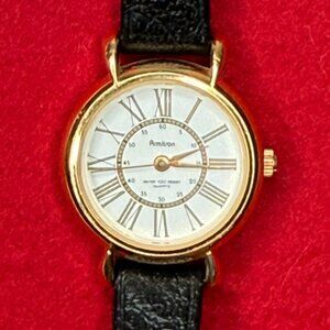 Vintage Armitron Quartz Women's Analog Watch Japanese Movement Leather Untested